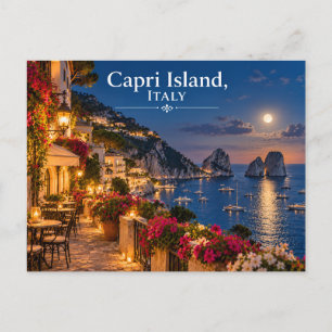 Capri Insel Italien Nacht Reise Postkarte