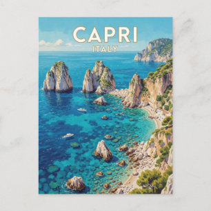 Capri Italien Faraglioni Reise Szene 🌊 Postkarte