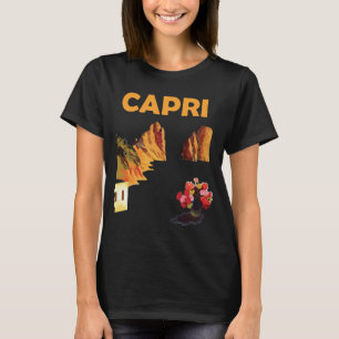 Capri Italien Küstenklippen Retro Reise T-Shirt