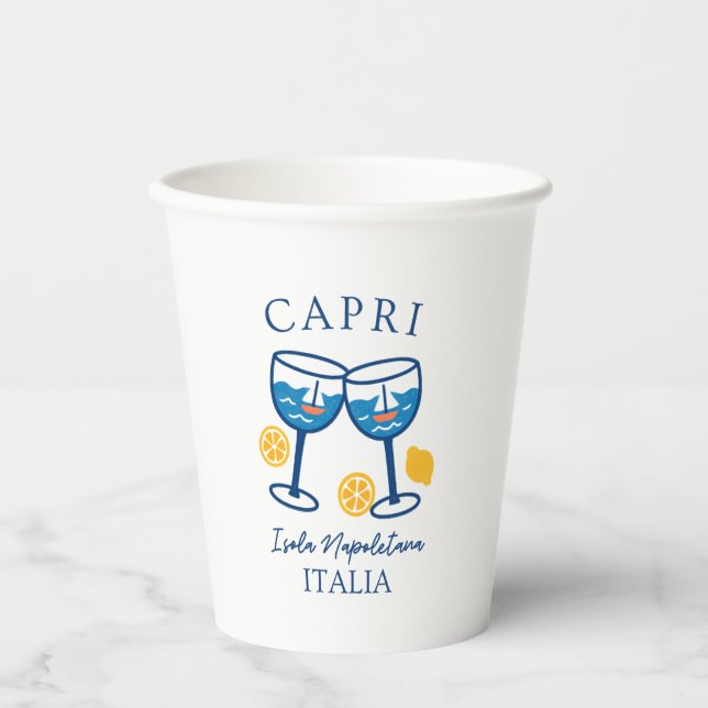 Capri-Italien-Party Pappbecher (Vorderseite)