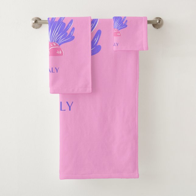 Capri, Italien, Preppy, Pink Badhandtuch Set (Insitu)