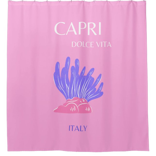 Capri, Italien, Preppy, Pink Duschvorhang (Vorderseite)