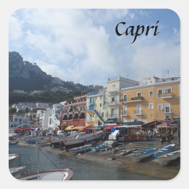 Capri, Italien Quadratischer Aufkleber (Vorderseite)