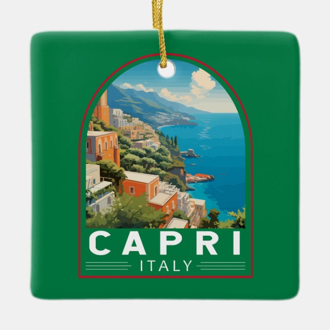 Capri Italien Reisen Kunst Vintag Keramikornament (Vorderseite)