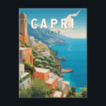 Capri Italien Reisen Kunst Vintag Postkarte<br><div class="desc">Capri Retrovektor Vektor Reise Design. Capri,  eine Insel im italienischen Golf von Neapel,  ist für ihre wilde Landschaft berühmt.</div>