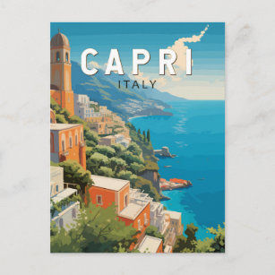 Capri Italien Reisen Kunst Vintag Postkarte