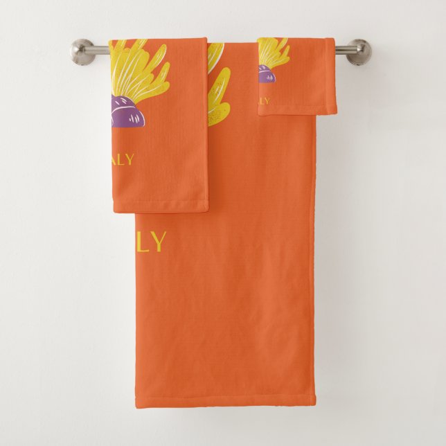 Capri, Italien, Reisen, Preppy, Orange Badhandtuch Set (Insitu)