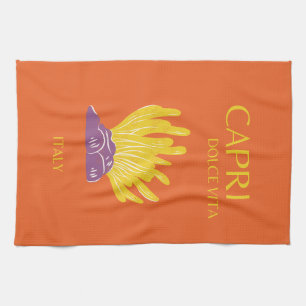 Capri, Italien, Reisen, Preppy, Orange Geschirrtuch