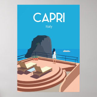 Capri Italien Reiseplakat Blaues Meer Poster