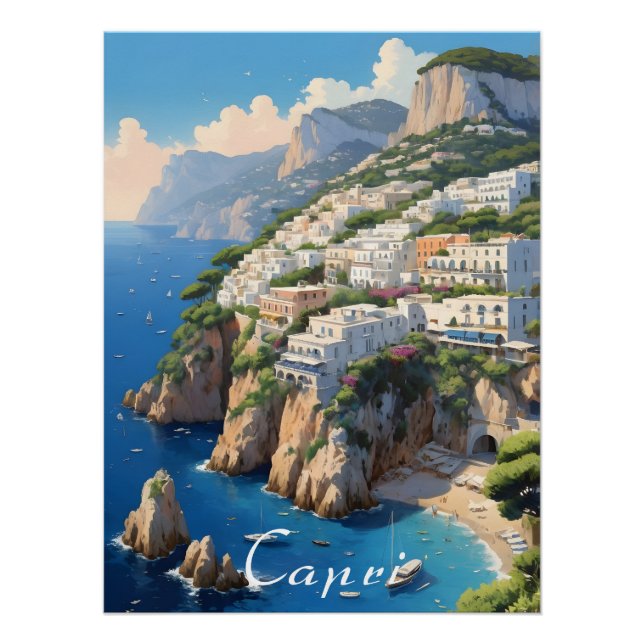 Capri Italien Reiseplakat Poster (Vorderseite)
