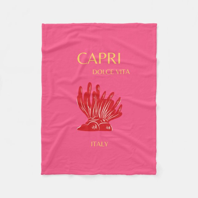 Capri, Italien, Rosa Fleecedecke (Vorderseite)