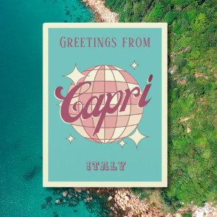 Capri Italien Urlaub Retro Vintag Postkarte