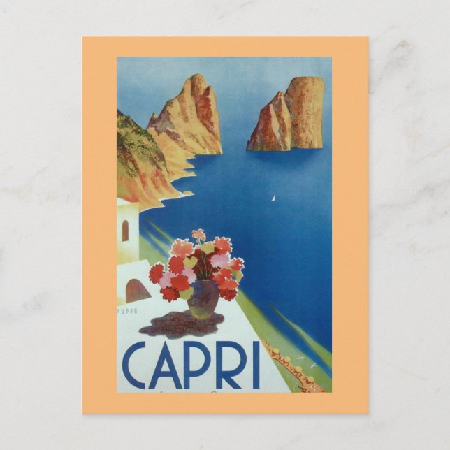 Capri Italien Vintag Italien Reisen Postkarte (Vorderseite)
