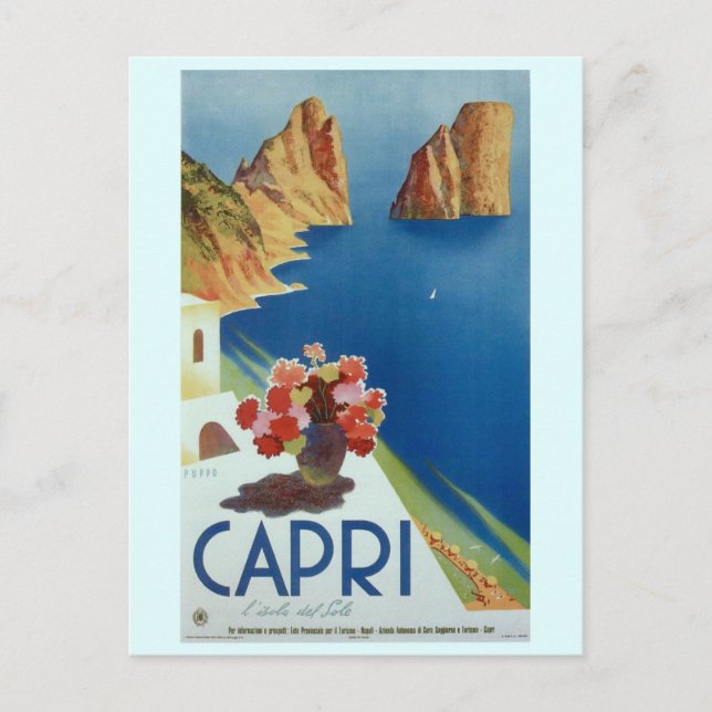 Capri Italien Vintag Italien Reisen Postkarte (Vorderseite)