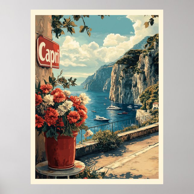 Capri, Italien Vintag Poster (Vorne)