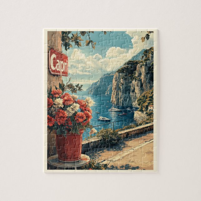Capri, Italien Vintag Puzzle (Vertikal)