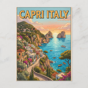 Capri Italien Vintage Anime Reise Postkarte