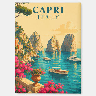 Capri Italien Vintage-Reise Faraglioni Felsformati Magnet