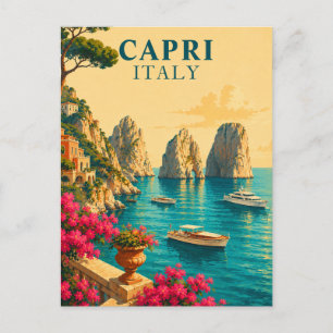 Capri Italien Vintage Reise Faraglioni Felsformati Postkarte