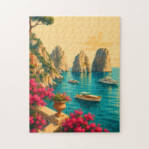 Capri Italien Vintage Reise Faraglioni Felsformati Puzzle