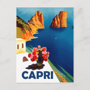 Capri, Italien. Vintage Reise Postkarte
