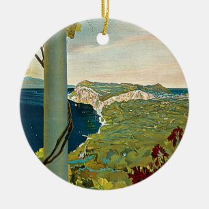 Capri, Italien, Vintage Reiseposter Art Italia Keramik Ornament