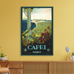 Capri, Italien, Vintage Reiseposter Art Italia Leinwanddruck