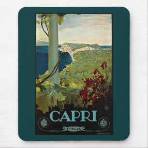 Capri, Italien, Vintage Reiseposter Art Italia Mousepad
