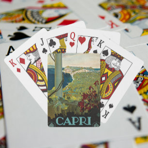 Capri, Italien, Vintage Reiseposter Art Italia Spielkarten