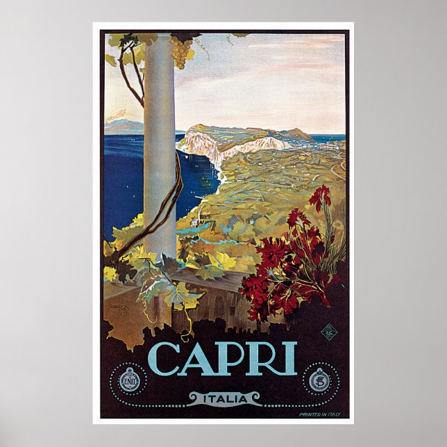 Capri, Italien Vintage Travel Poster (Vorne)