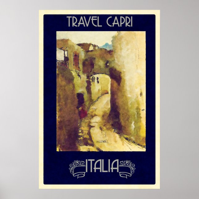 Capri, Italien Vintage Travel Poster (Vorne)