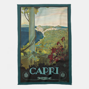 Capri, Italien, Vintage Travel Poster Art Italia Geschirrtuch