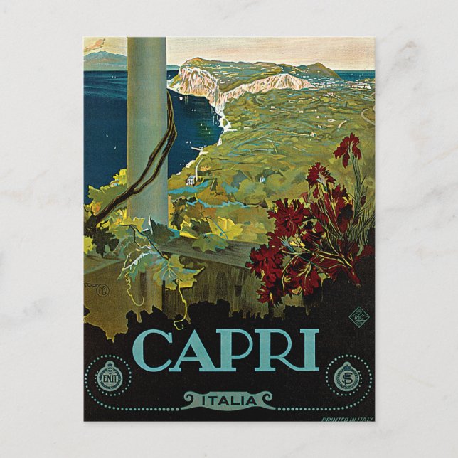 Capri, Italien, Vintage Travel Poster Art Italia Postkarte (Vorderseite)