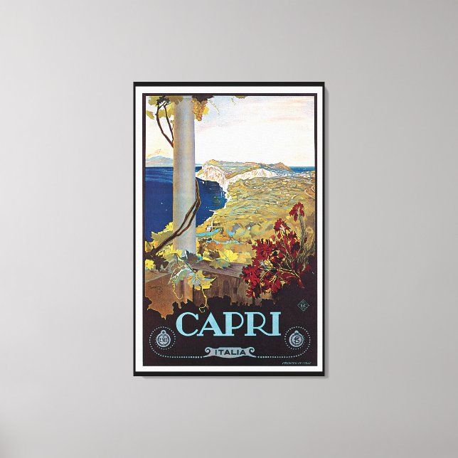 Capri, Italien Vintage Travel Poster Leinwanddruck (Vorderseite)