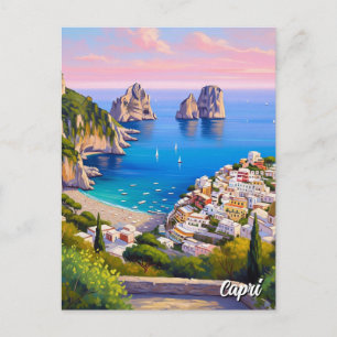 Capri Italy Paiinting Postkarte