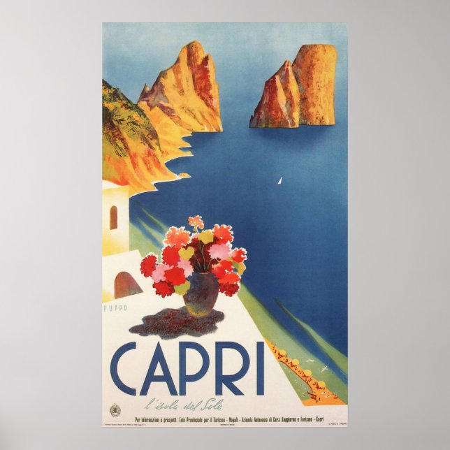 Capri, italy Vintage Travel Poster (Vorne)