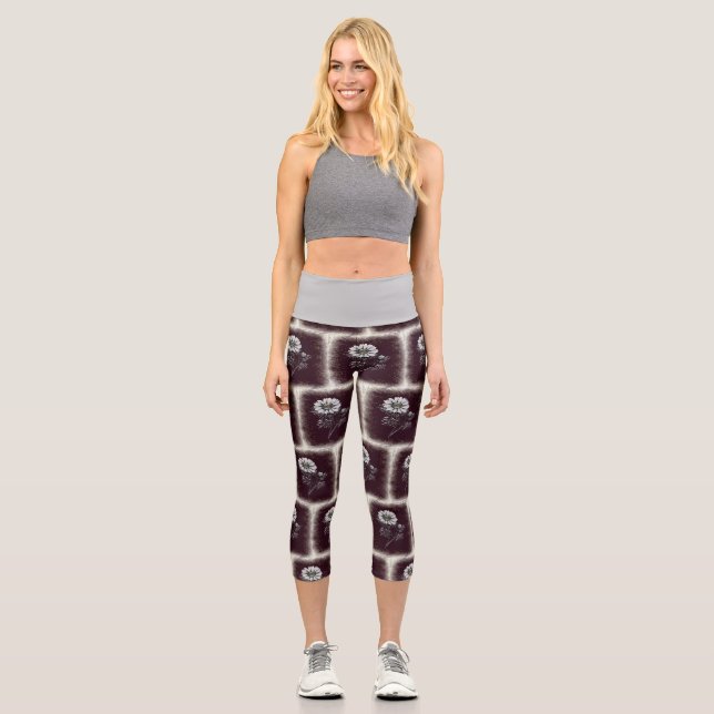 Capri Leggings mit Daisies (Vorderseite)