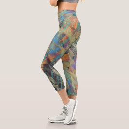 Capri-Leggings mit Frühlings-Schauer-Muster Capri Leggings