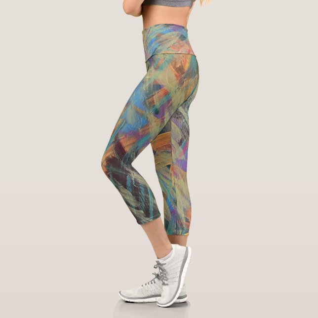 Capri-Leggings mit Frühlings-Schauer-Muster Capri Leggings (Links)