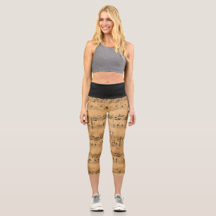 Capri-Leggings mit Vintagen musikalischen Bemerkun Capri Leggings