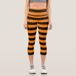 Capri Leggings Orange Black Stripes<br><div class="desc">stilvolle und komfortable sportliche Leggings mit hohen Auflagen,  die sich perfekt für Yoga-,  Gymnastik- und Radtouren eignen. Diese orangefarbenen und schwarzen Streifen Legierung ist attraktiver.</div>