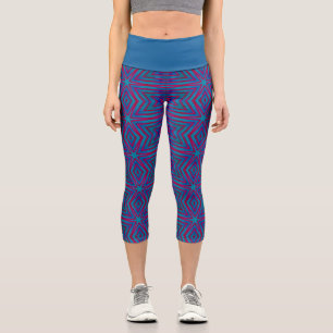 Capri-Leggings - Sterne rot und blau geometrisch Capri Leggings
