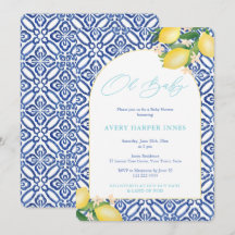 Capri Lemons Aquamarin Oh Baby Theme Babydusche
