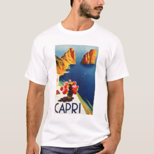 CAPRI NAPLES ITALIEN Vintag Art Déco ENIT Tourismu T-Shirt