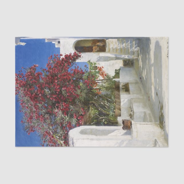 Capri - Oleanders in bloom, Peder Severin Krøyer Seidenpapier (Vorderseite)