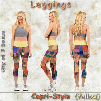 CAPRI STYLE LEGGINGS - "3 Domes" - Paul Klee Art