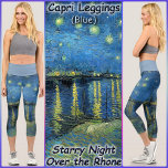 CAPRI STYLE LEGGINGS "Starry Night O.T.R. van Gogh<br><div class="desc">Auf diesen farbenfrohen Leggings ist ein Bild von "Starry Night Over the Rhone" von Vincent van Gogh zu sehen. Erhältlich in fünf Frauengrößen (XS, S, M, L, XL). Siehe "Über dieses Produkt" unten für allgemeine Größen- und Produktinformationen. Das Bild deckt standardmäßig das gesamte Leggings-Paar ab, mit Ausnahme des Hochbündchens. →...</div>