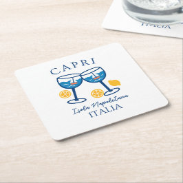 Capri Summer Rechteckiger Pappuntersetzer