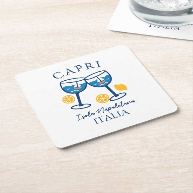Capri Summer Rechteckiger Pappuntersetzer (angewinkelt)