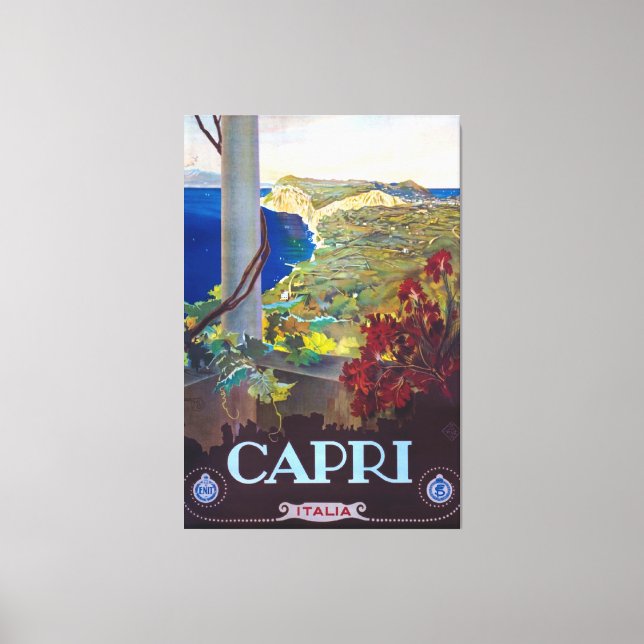Capri Vintages italienisches Reiseplakat Leinwanddruck (Vorderseite)